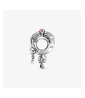 Pandora compatibele zilveren bedel in de vorm van een tienermeisje met koptelefoon en gevlochten haar, sieradenaccessoire