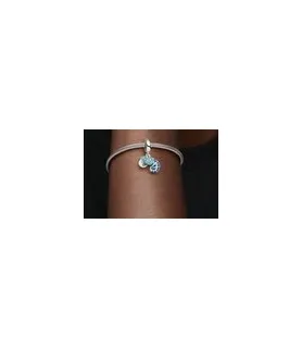 Pandora compatibele bedel met turquoise kameleon hangertje, sieradenaccessoire