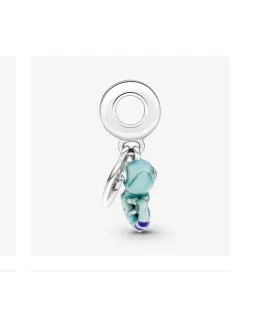 Pandora compatibele bedel met turquoise kameleon hangertje, sieradenaccessoire