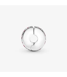 Roze pavé clip bedel met sprankelende kristallen, Pandora Compatible.