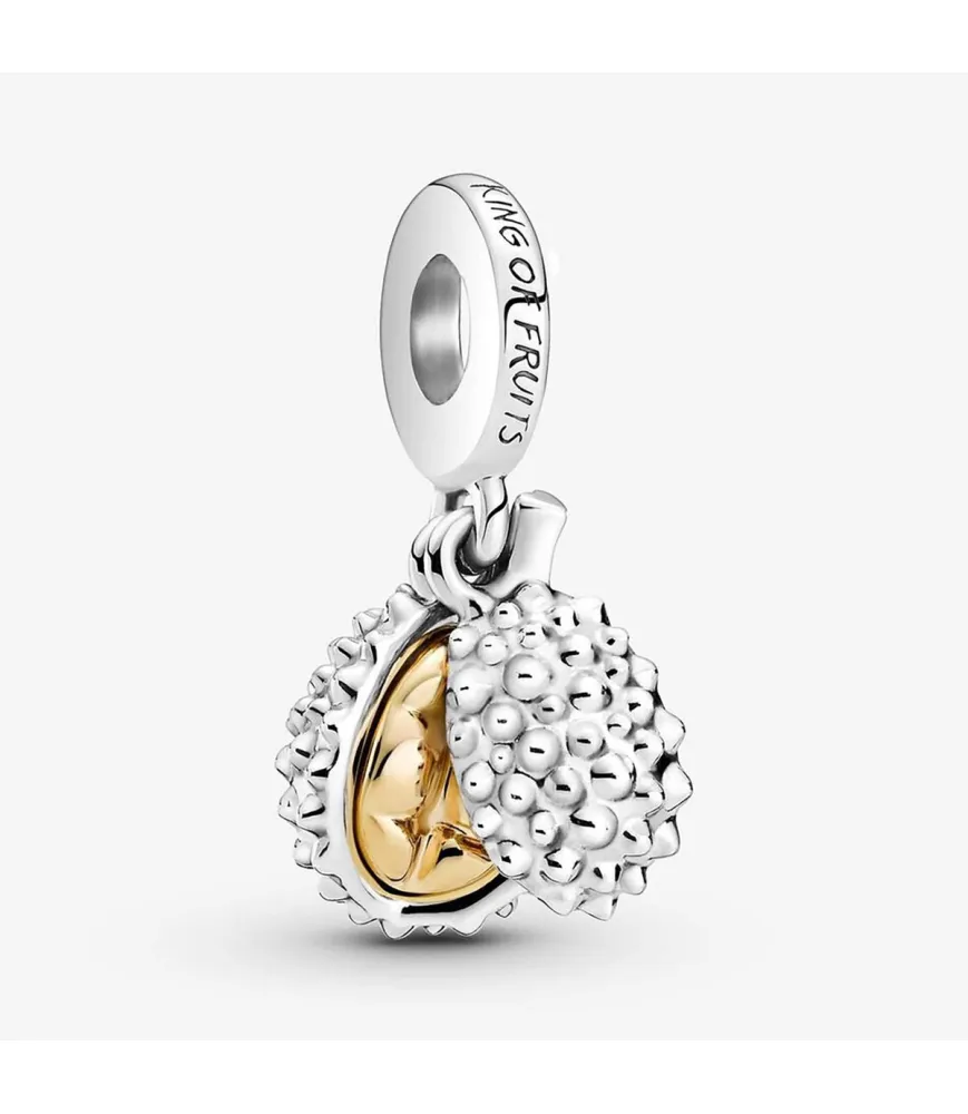 Durian fruitkoning bedel met zilveren en gouden accenten, Pandora Compatible.