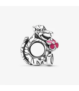 Fler® Teigetje bedel met roze hart, vooraanzicht, compatibel met Pandora armbanden