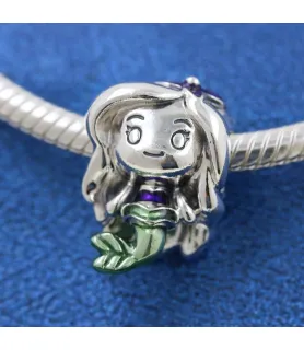 Fler® bedel van Ariel uit De Kleine Zeemeermin, compatibel met Pandora armbanden, close-up voorkant