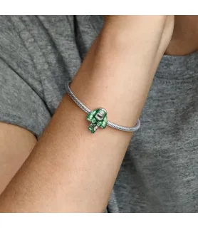 Fler® Marvel The Hulk bedel, groen en zilverkleurig, vooraanzicht, compatibel met Pandora armbanden