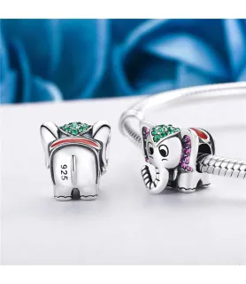 Fler® Schattige Olifant bedel, vooraanzicht, compatibel met Pandora armbanden