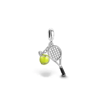 Tennisracket met bal bedel